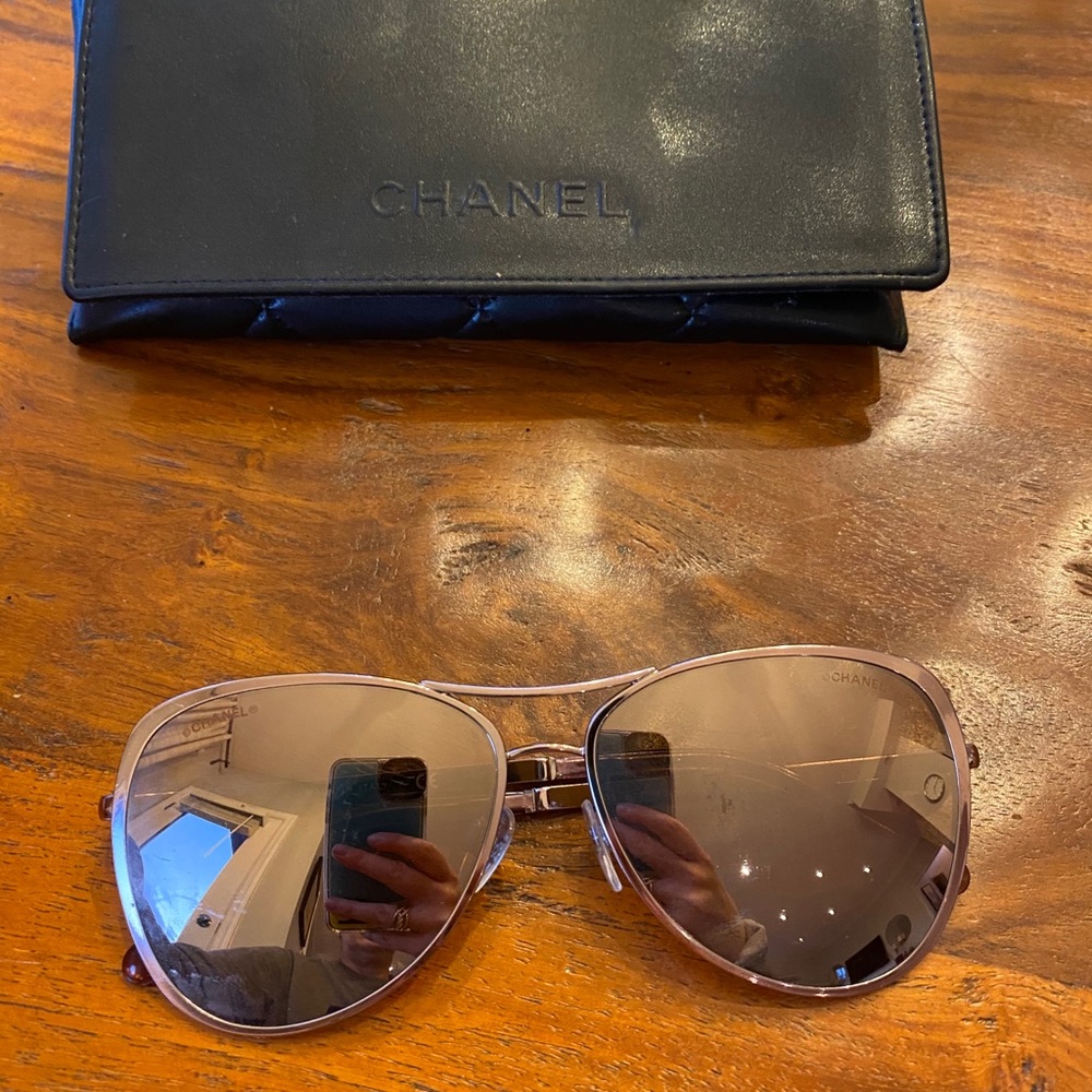 Chanel Aviator Sunglasses — Rose Gold